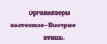 Органайзеры настенные-Быстрые птицы.