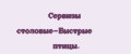 Сервизы столовые-Быстрые птицы.
