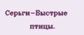 Серьги-Быстрые птицы.