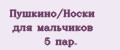 Пушкино/Носки для мальчиков 5 пар.